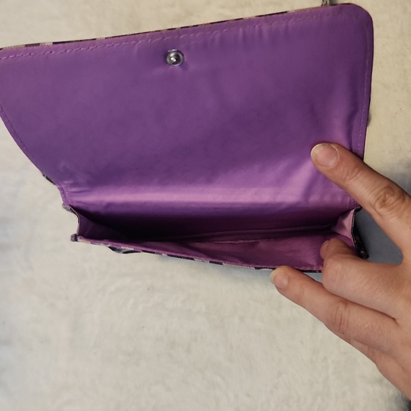 Vera Bradley black and purple Crossbody bag or wristlet with removable strap - Picture 6 of 6